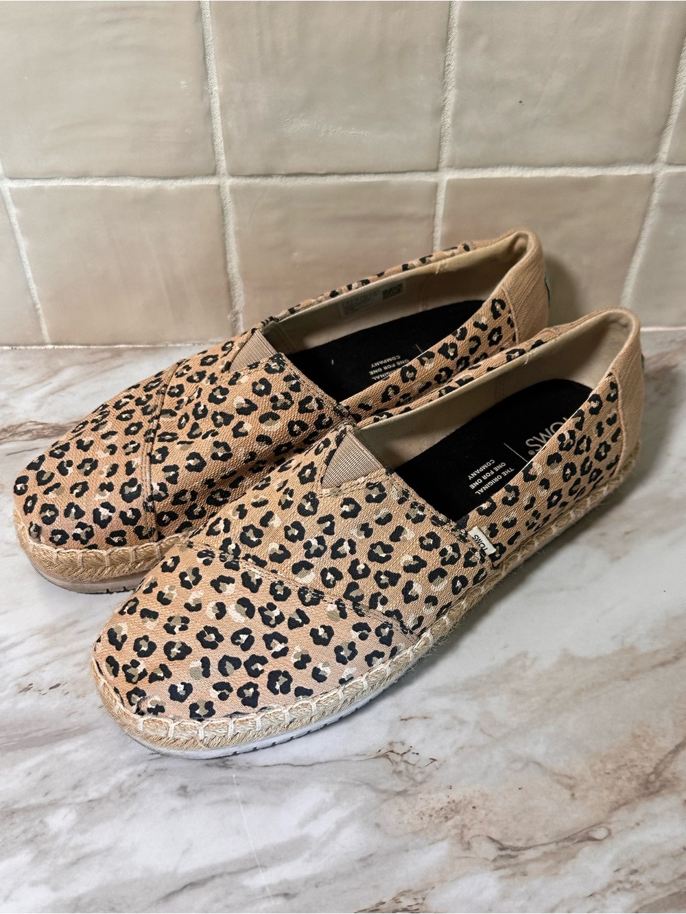 TOMS Women's Alpargata Platform Rope Espadrilles In Natural Textured Cheetah